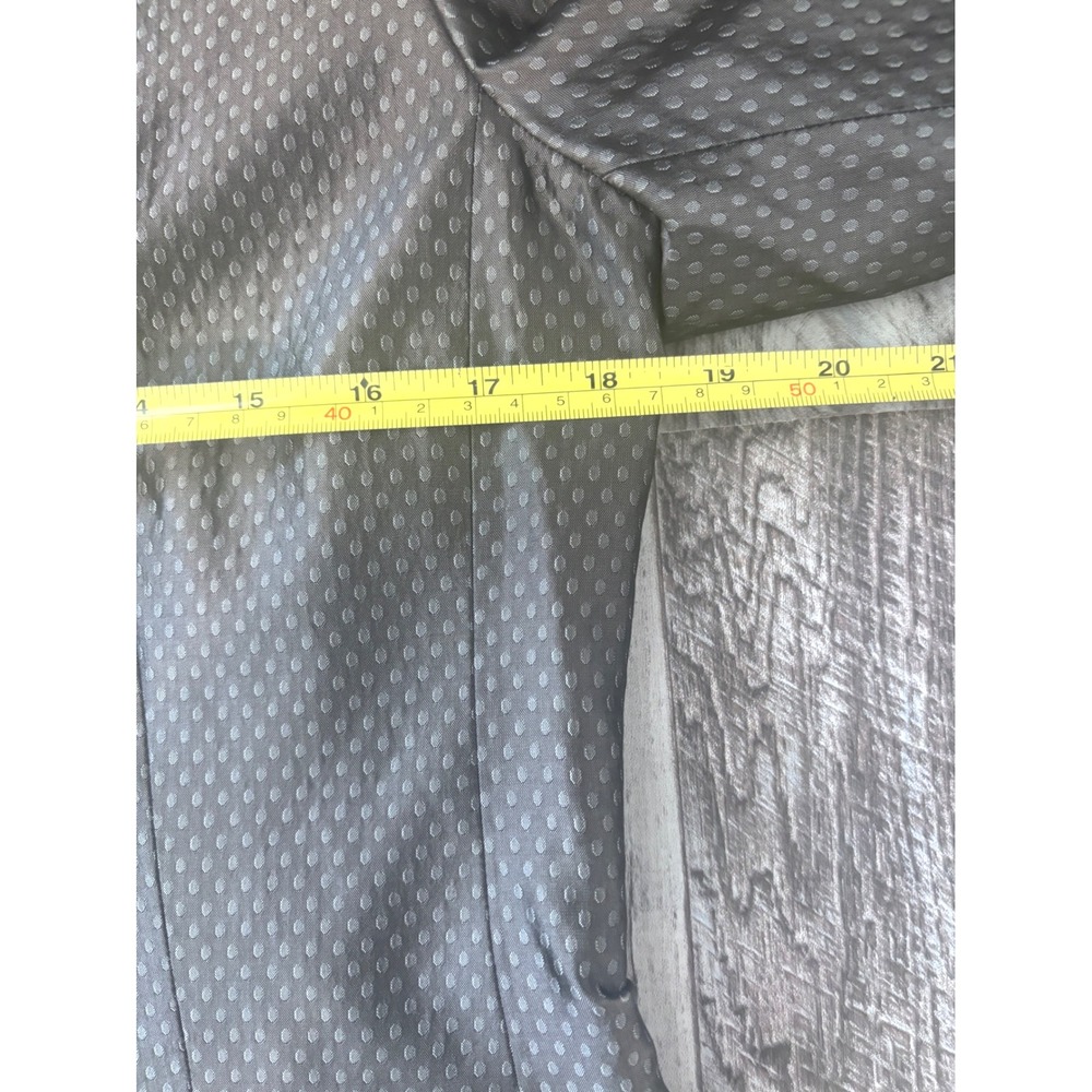 Armani Collezioni Blazer IT 44 / US 8 Silk Blend Gray Dot Jacquard Made in Italy - Picture 5 of 9
